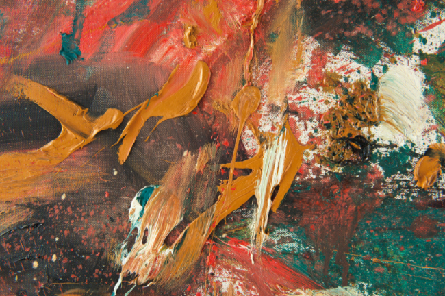 Painting close-up on paint texture.