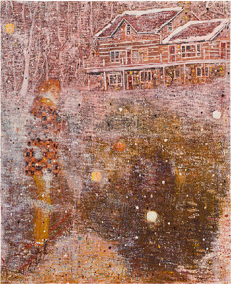Peter Doig, Pink Snow, 1991, oil on canvas, The Museum of Modern Art, New York. © Peter Doig. All Rights Reserved, DACS 2020. Image: The Museum of Modern Art, New York/Scala Images, Florence.