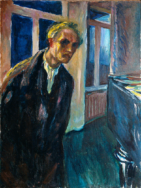 Self-Portrait or Man Walking Night Painting