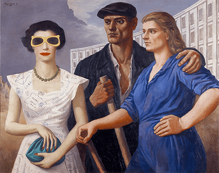 Wojciech Fangor, Postacie, 1950, oil on canvas, Museum Sztuki, ?ód?. Image: Muzeum Sztuki, ?ód? and reproduced with permission of The Fangor Estate.