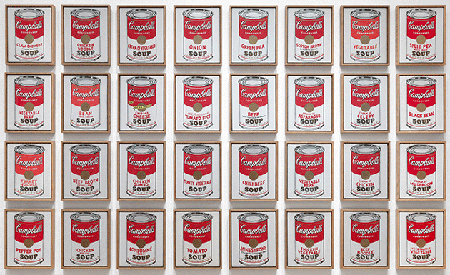 Andy Warhol, Campbell’s Soup Cans, 1962, synthetic polymer paint on thirty-two canvases, Museum of Modern Art, New York. Digital image, The Museum of Modern Art, New York/Scala, Florence.