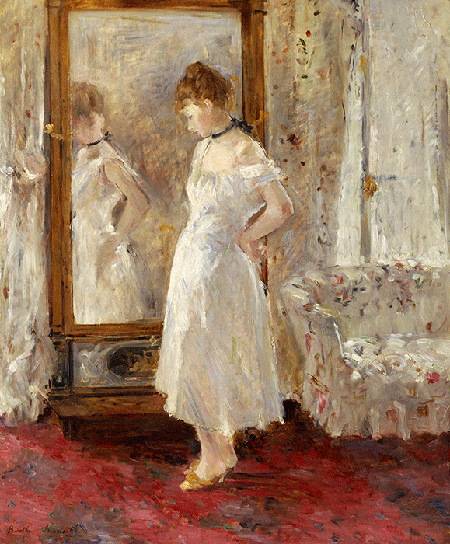 Berthe Morisot, The Psyche Mirror, 1876, oil on canvas, Museo Thyssen-Bornemisza, Madrid. Image: Bridgeman Images.