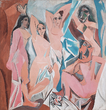 Pablo Picasso, Les Demoiselles d'Avignon, 1907, oil on canvas, Museum of Modern Art, New York. © Succession Picasso/DACS, London 2020. Image: Bridgeman Images.