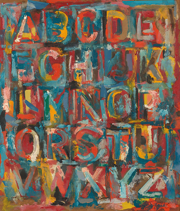 Jasper Johns, Alphabet, 1959. Collection of the Art Institute of Chicago