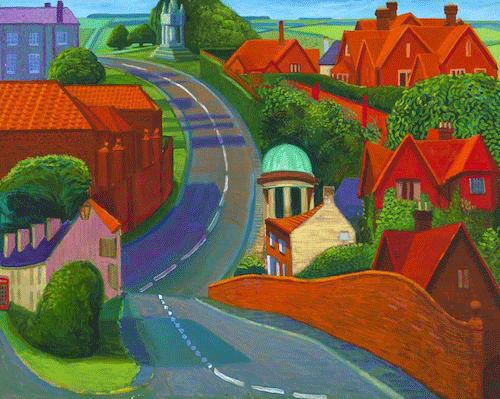David Hockney, The Road to York through Sledmere, 1997. Private Collection