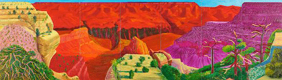 David Hockney, A Bigger Grand Canyon, 1999. National Gallery of Australia, Canberra, Artwork © David Hockney