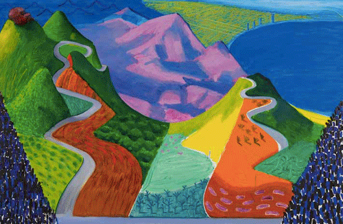 David Hockney, Pacific Coast Highway and Santa Monica, 1990. Private Collection