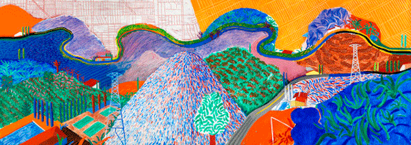 David Hockney, Mulholland Drive: The Road to the Studio, 1980. Los Angeles County Museum of Art, Artwork © David Hockney