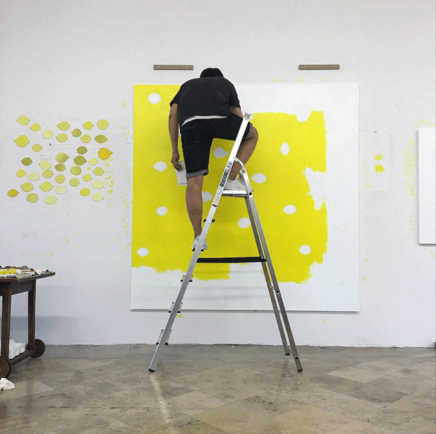 He Xiangyu in his studio in Berlin