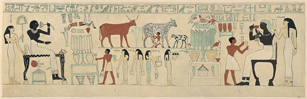 Facsimile of the painting on the inner back side of the sarcophagus of Aashyt, ca. 2051–2030 B.C. Collection of the Metropolitan Museum of Art, New York. 
