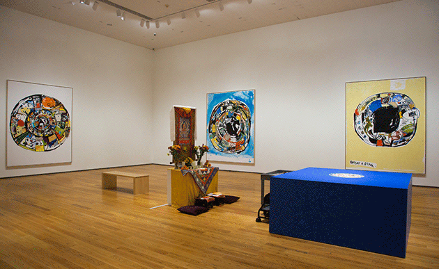 Eddie Martinez, Installation view of Ants at a Picknic at the Davis Museum at Wellesley College, MA, 2017. Image: © Eddie Martinez. Courtesy of the artist and Mitchell-Innes & Nash, New York.