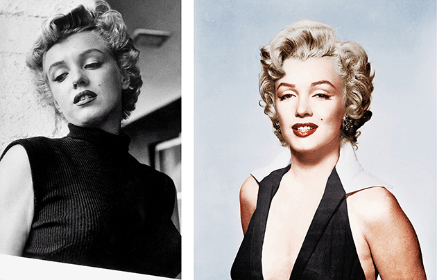 Marilyn Monroe, C.1953, black and white photo. Image: Bridgeman Images