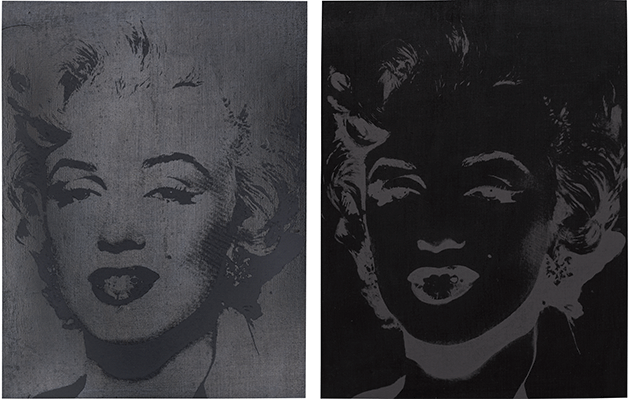 Left: Verso of the present work, displaying the composition's positive image on the reverse. Right: Recto of the present work. 