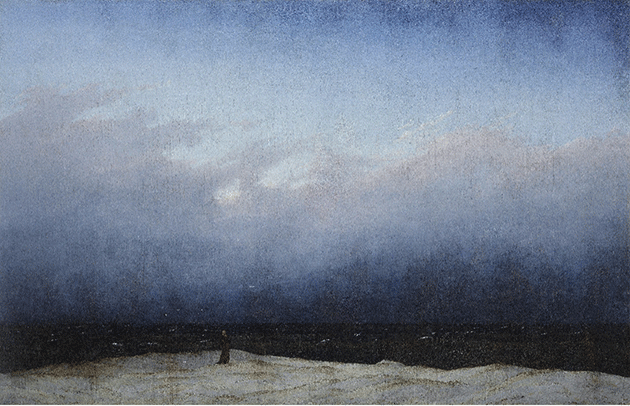 Caspar David Friedrich, Monk by the Sea, 1808-1810. Nationalgalerie, Staatliche Museen, Berlin, bpk Bildagentur / Nationalgalerie, Staatliche Museen / Andres Kilger / Art Resource, NY