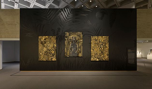 Installation shot from North Carolina Museum of Art, Good as Gold - Fashioning Senegalese Women, 9 September 2020 - 19 April 2021. Image: Courtesy of North Carolina Museum of Art.