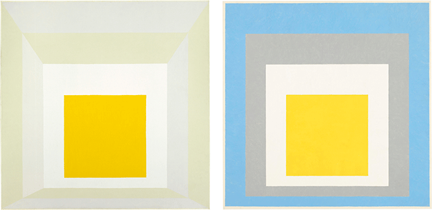 Josef Albers, Homage to the Square: "Ascending", 1953, oil on composition board, Whitney Museum of American Art, New York.  Image: © 2021. Digital image Whitney Museum of American Art / Licensed by Scala. © The Josef and Anni Albers Foundation / DACS 2021.
