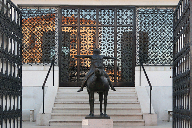 Marino Marini sculpture at the Peggy Guggenheim Collection, Venice Italy, November 2015. Image: Archimage / Alamy Stock. Photo. © DACS 2021.