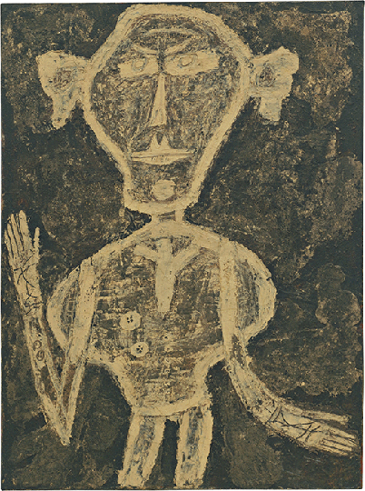 Jean Dubuffet, Portrait of Henri Michaux, 1947, oil on canvas, Museum of Modern Art, New York. Image: © 2021. Digital image, The Museum of Modern Art, New York/Scala, Florence. © ADAGP, Paris and DACS, London 2021.