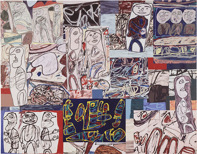 Jean Dubuffet, Tissu d'épisodes, 1976, acrylic on paper layed on canvas, Center Pompidou, Paris.  Image: © ADAGP, Paris and DACS, London 2021.