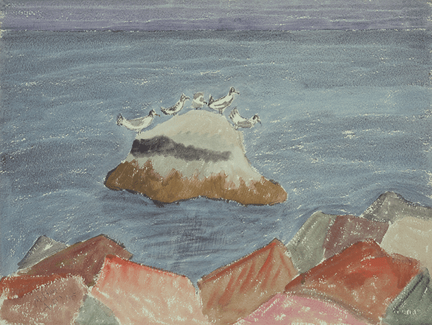 Milton Avery, Roosting Birds or Gulls on a Rock, unknown date, Victoria and Albert Museum, London Bridgeman Images © Milton Avery Trust / Artists Rights Society (ARS), New York and DACS, London 2021