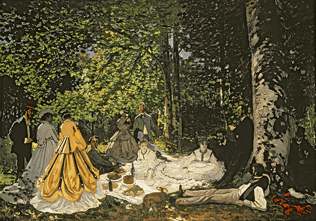 Claude Monet, Luncheon on the Grass, 1865-66, oil on canvas, Puskin Museum, Moscow, Russia Image Photo © Bridgeman Images