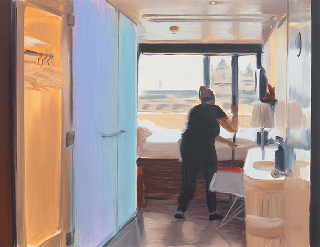 Caroline Walker, Study for Floors, Room 324, 2018 (detail).