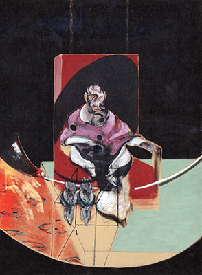 Study for Portrait (with Two Owls), 1963. San Francisco Museum of Modern Art, Artwork: © 2021 Estate of Francis Bacon/Artists Rights Society (ARS), New York/DACS, London