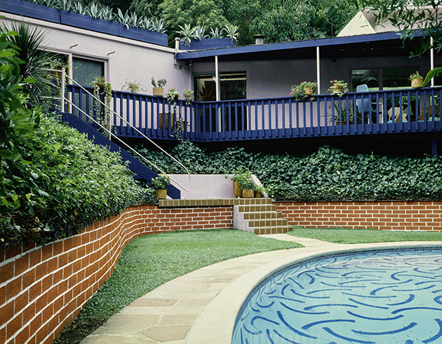 David Hockney’s house on the West Coast, c 1983. Image: Mary E. Nichols, Architectural Digest, © Condé Nast