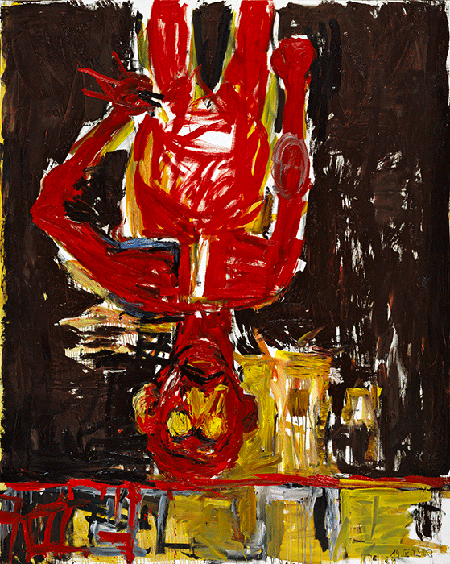 Georg Baselitz, Edvard vorm Spiegel, 1982, oil on canvas, Private Collection. © Baselitz 2020. Image: Courtesy of Skarstedt Gallery, New York.