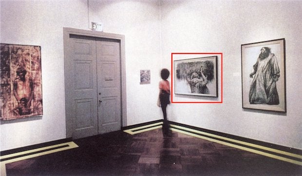 The present lot installed in Three Graphic Artists, Los Angeles County Museum of Art, January 26, 1971 – March 7, 1971.